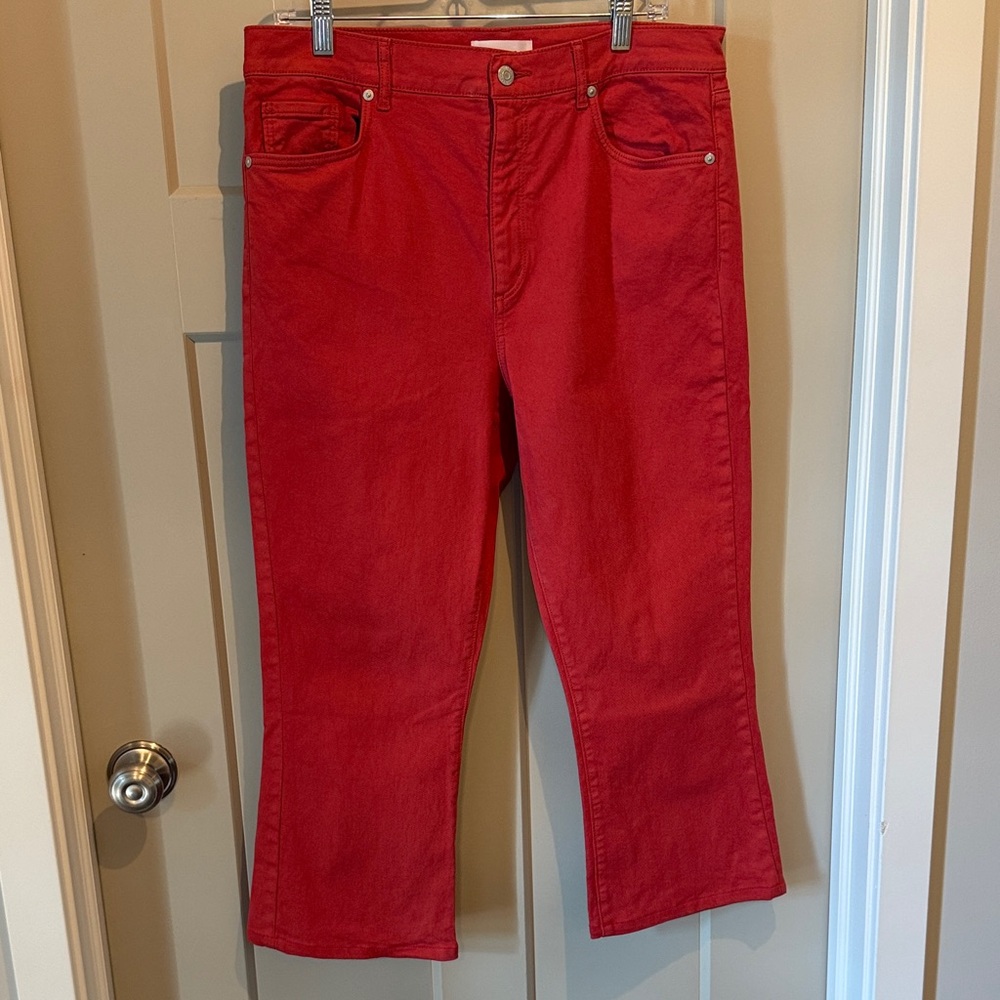 LOFT Kick Crop Red Pants Size 12/31